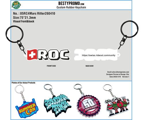 Custom 3D Die Cut Rubber Keychains-260410-05