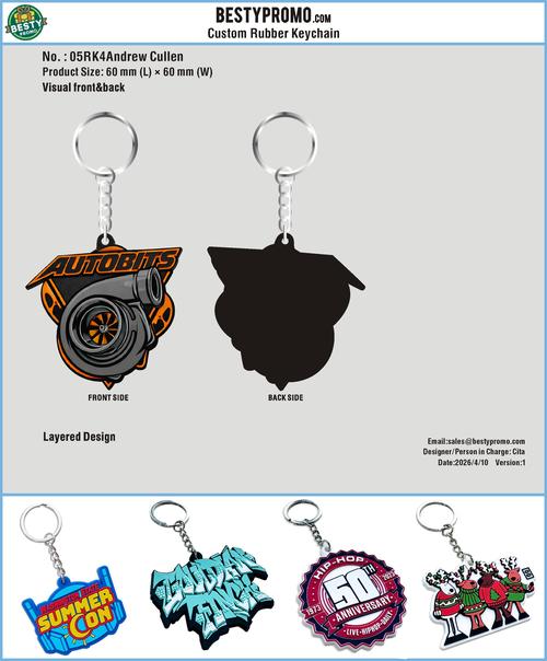 Custom 3D Die Cut Rubber Keychains-260413-05