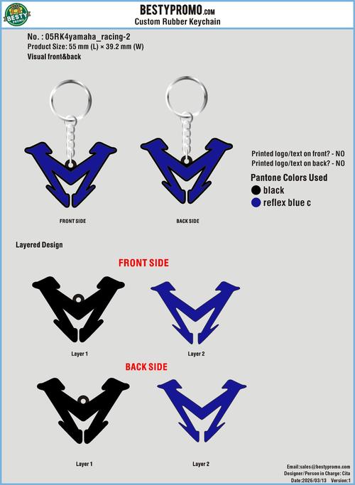 custom double side keychains-05RK4yamaha_racing