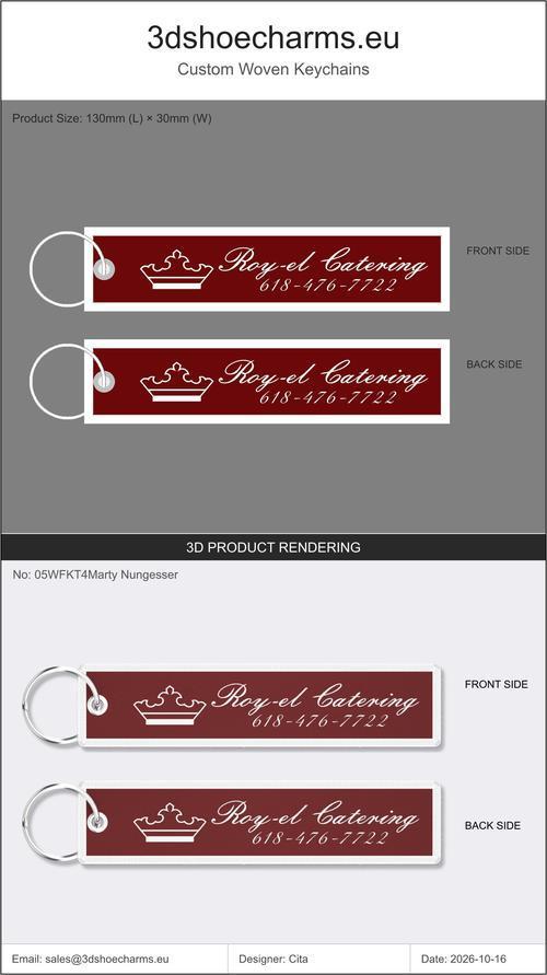 Custom Double-Sided Woven Flight Key Tag-261017-05
