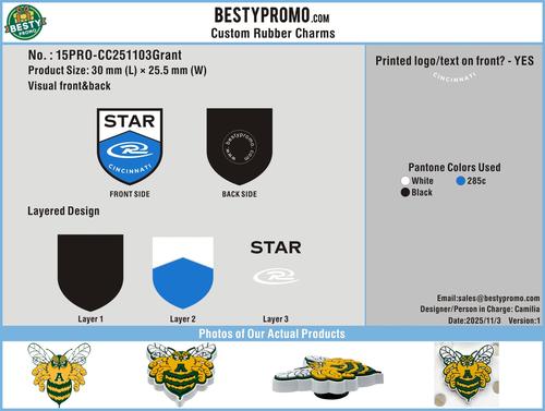 Custom Rubber Clog Charms 15PRO-CC251103Grant