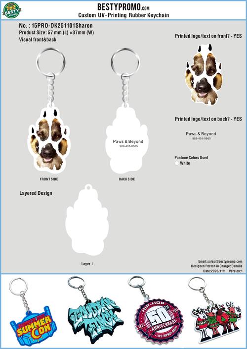 Custom Rubber UV-Printing Keychain 15PRO-DK251101Sharon