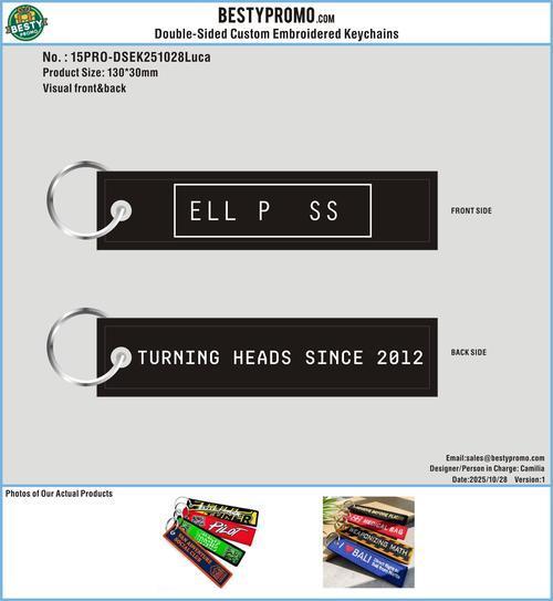 Custom Double Sided Embroidered Keychain 15PRO-DSEK251028Luca