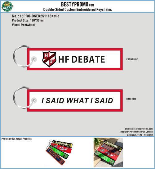 Double Sided Embroidered Keychain 15PRO-DSEK251118Katie