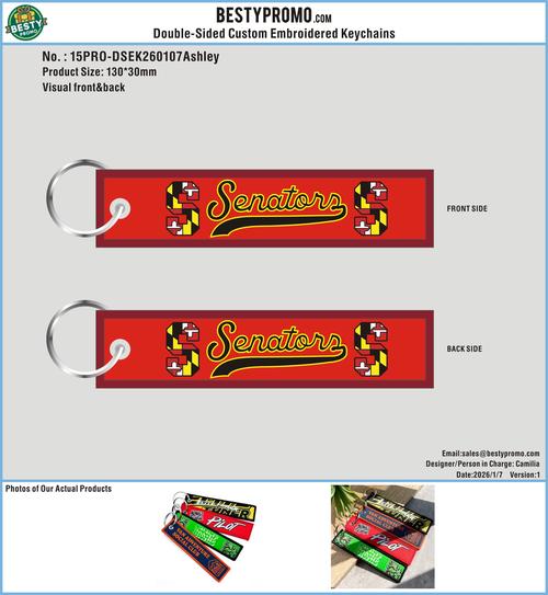 Double Sided Embroidered Keychain 15PRO-DSEK260107Ashley-RE