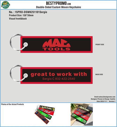 Double Sided Woven Keychains 15PRO-DSWK251101Sergio