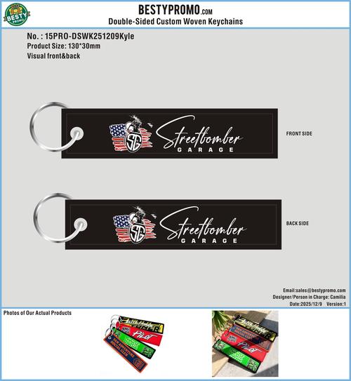 Double Sided Woven Keychains 15PRO-DSWK251209Kyle