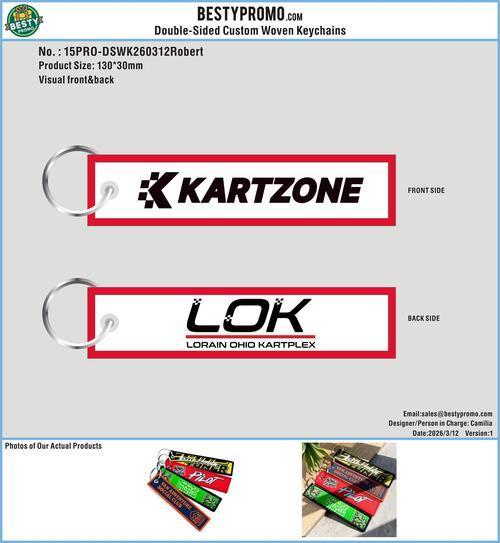 Custom Double-Sided Woven Flight Key Tag 15PRO-DSWK260312Robert