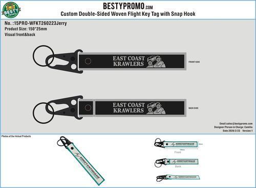 Custom Woven Flight Key Tag with Hook 15PRO-WFKT260223Jerry