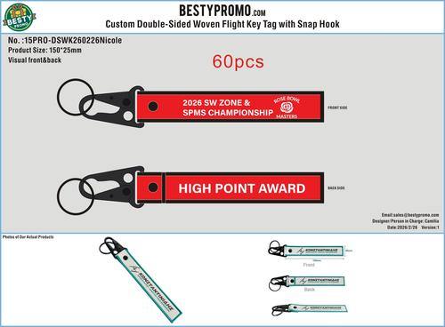 Custom Woven Flight Key Tag with Hook 15PRO-WFKT260223Nicole