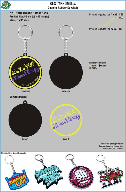 Custom rubber keychain-18RK4Dustin S Robertson