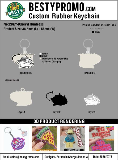 Custom 3D Die Cut Rubber Keychains /UV Color Changing– 20260709-20
