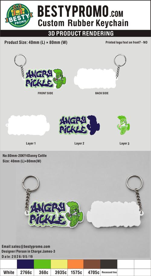 Custom 3D Die Cut Rubber Keychains – 20260519-20-RE