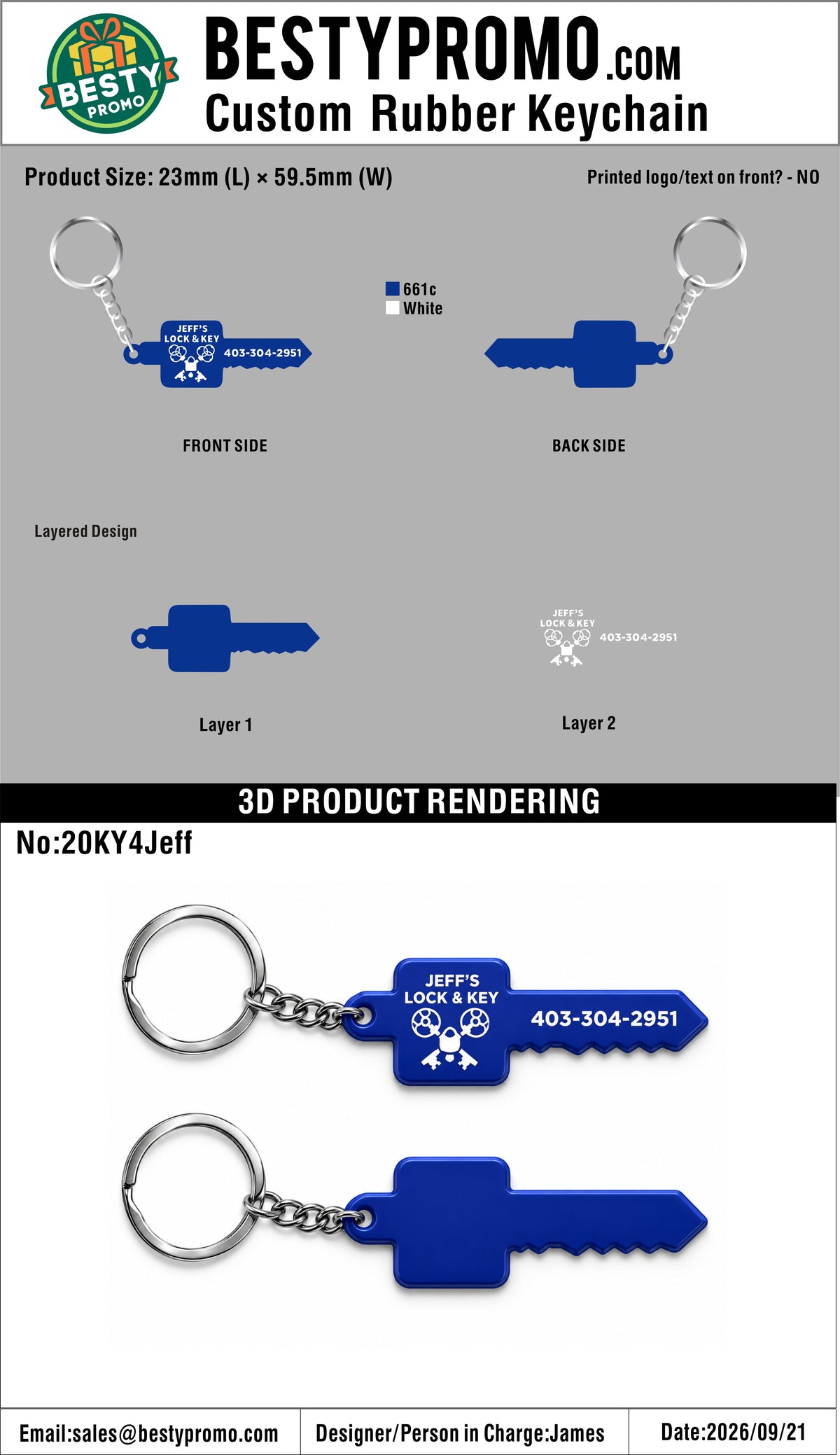 Custom 3D Die Cut Rubber Keychains – 20260924-20