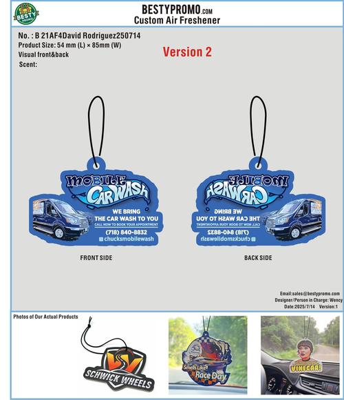 Custom Air Freshener and Enamel Metal Keychain 21AF4David Rodriguez250714-RE