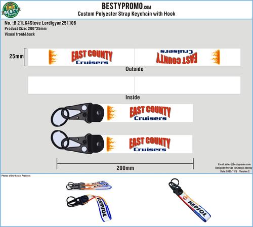 Custom Polyester Strap Keychain with Hook 21LK4Steve Lordigyan251106