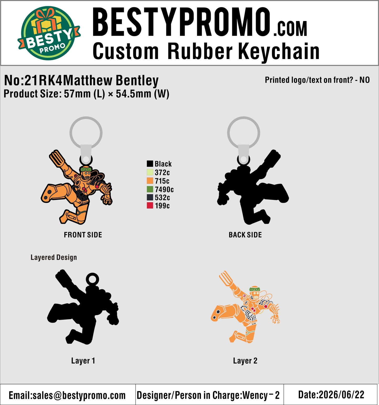 Custom 3D Die Cut Rubber Keychains - 20260627 - 21 -RE