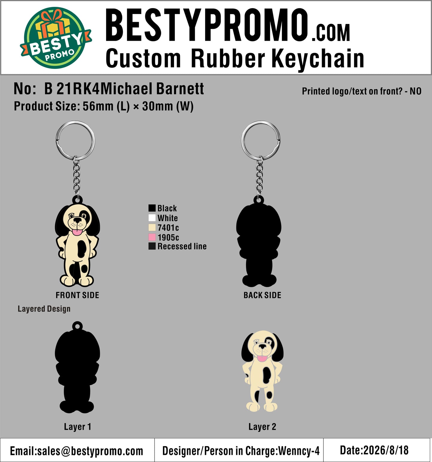 Custom 3D Die Cut Rubber Keychains - 20260826 - 21