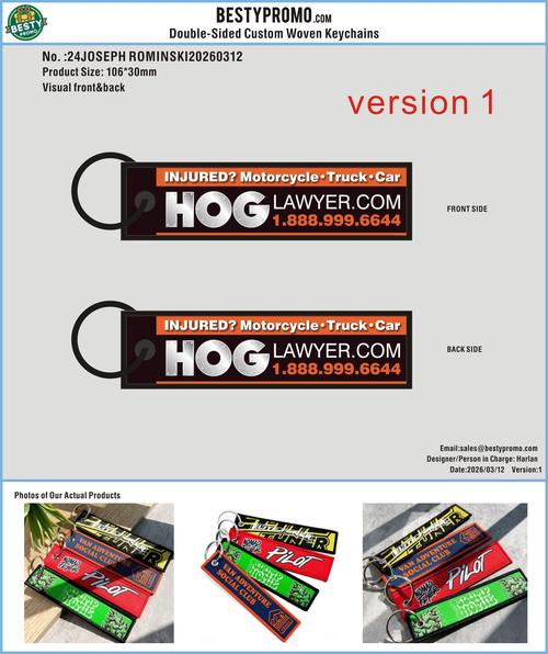 Custom Double-Sided Woven Flight Key Tag -24JOSEPH ROMINSKI20260312