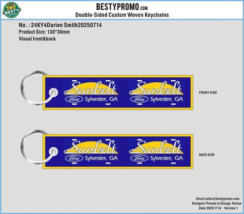 CUSTOM Double Sided Woven Keychains-24KY4Darien Smith20250714