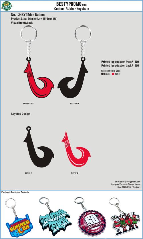 Custom 3D Die Cut Rubber Keychains-24KY4Eden Batson20250912-Sample order