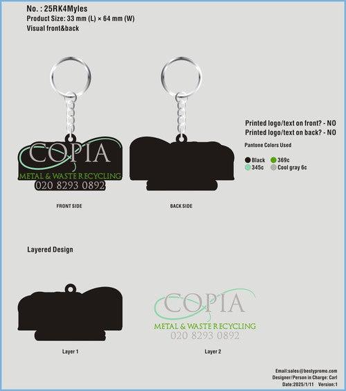 Custom 3D Die Cut Rubber Keychains-25RK4Myles