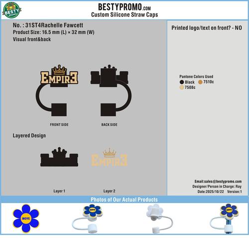 CUSTOM SHOE CHARMS/Silicone Straw Toppers-31ST4Rachelle Fawcett251022