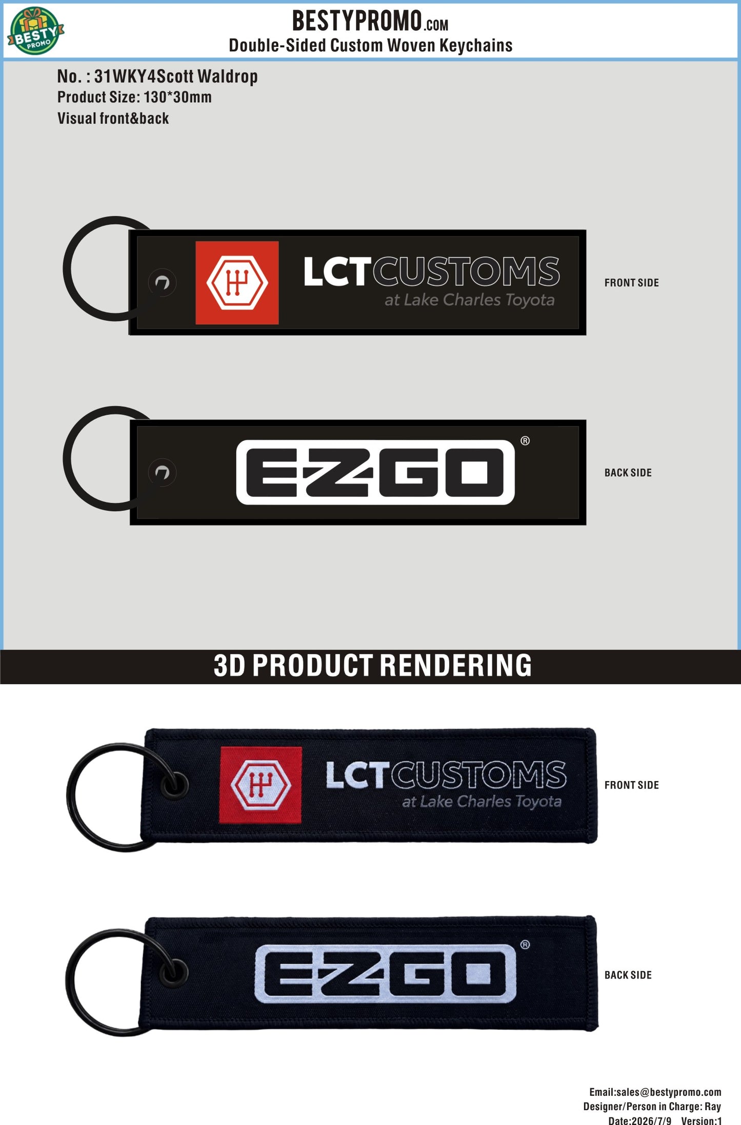 Custom Double-Sided Woven Flight Key Tag-260715-31-re