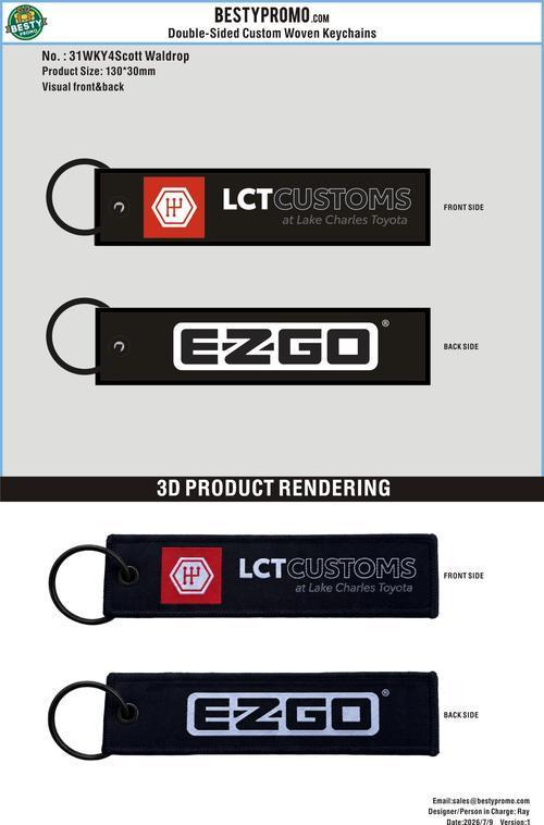 Custom Double-Sided Woven Flight Key Tag-260715-31-re