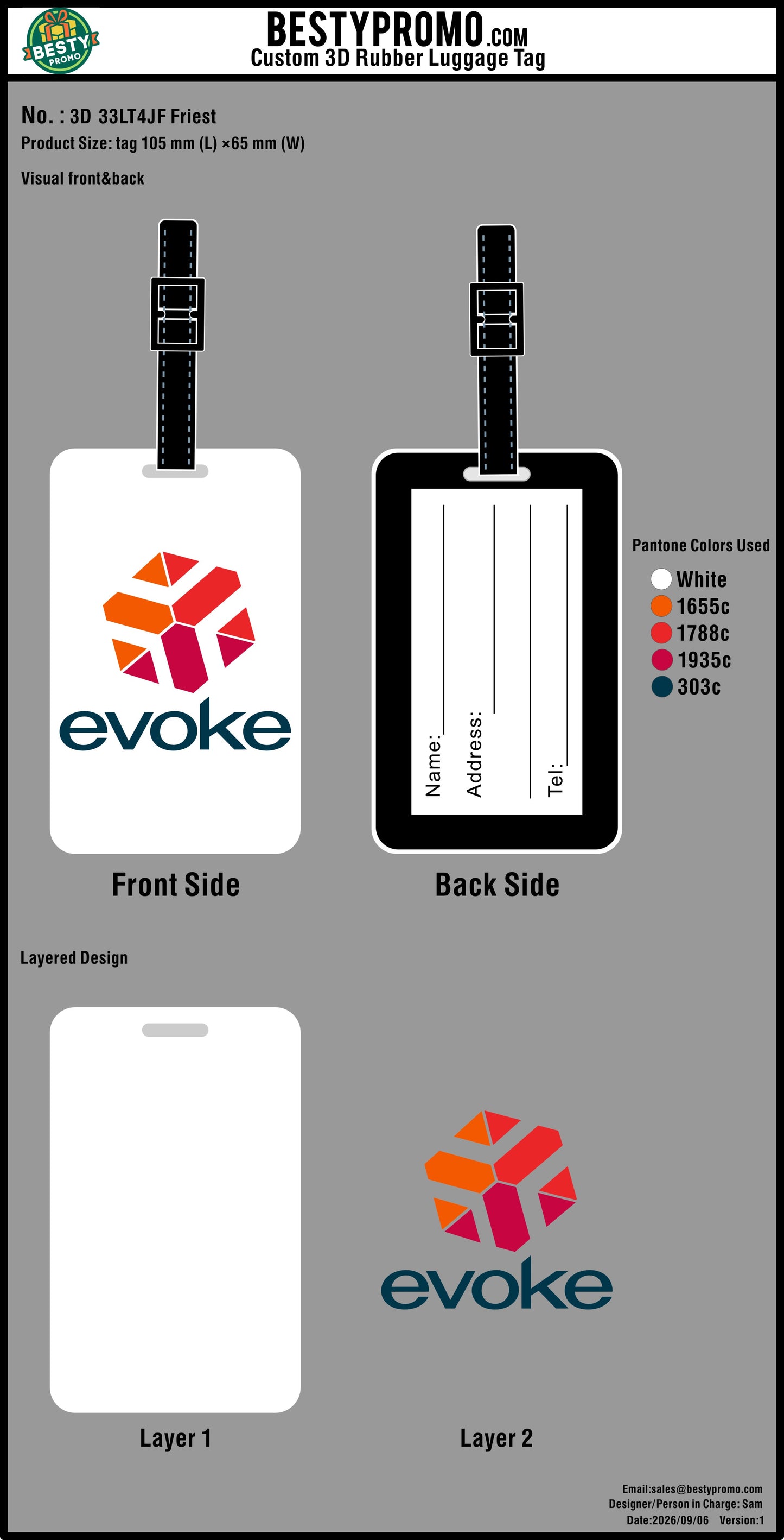 Custom 3D Rubber Luggage Tag -20260909-33-sample