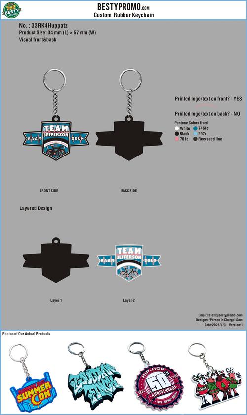 Custom 3D Die Cut Rubber Keychains - 260403 - 33