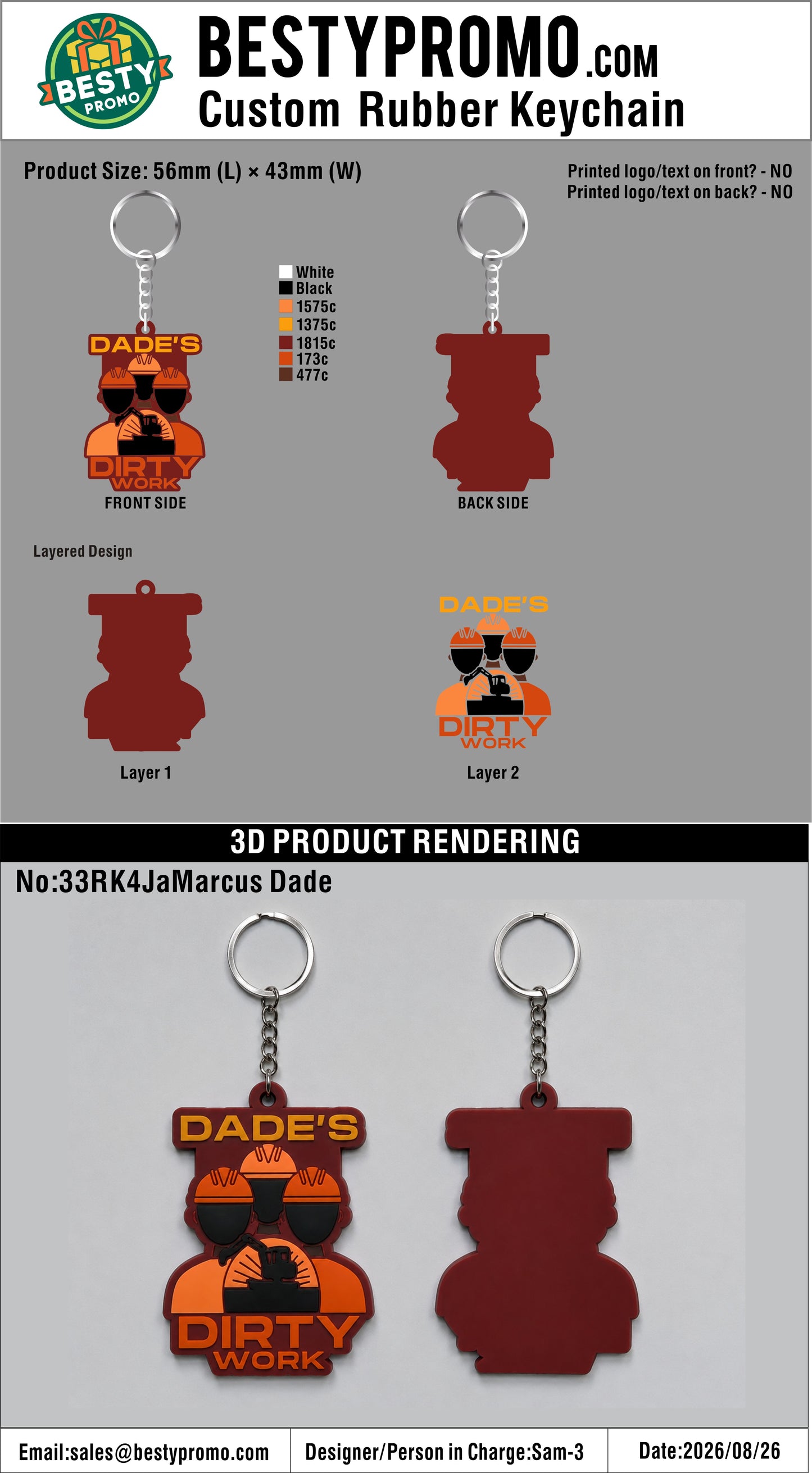 Custom 3D Die Cut Rubber Keychains - 20260827 - 33