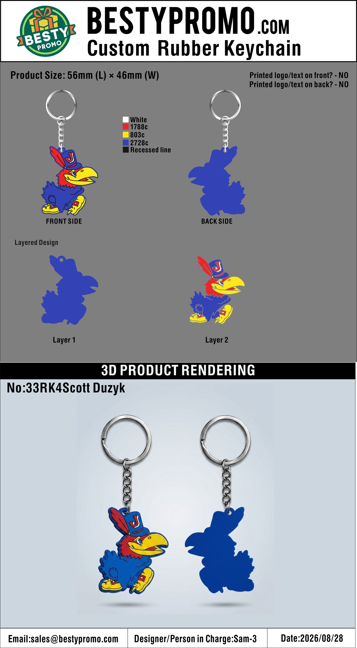 Custom 3D Die Cut Rubber Keychains – 20260830 - 33