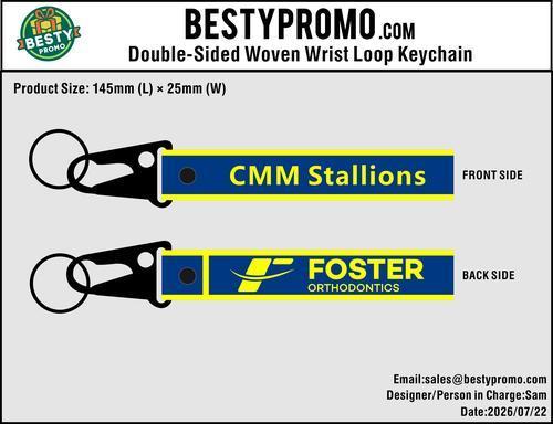 Custom Double-Sided Woven Flight Key Tag with Snap Hook - 20260722 - 33