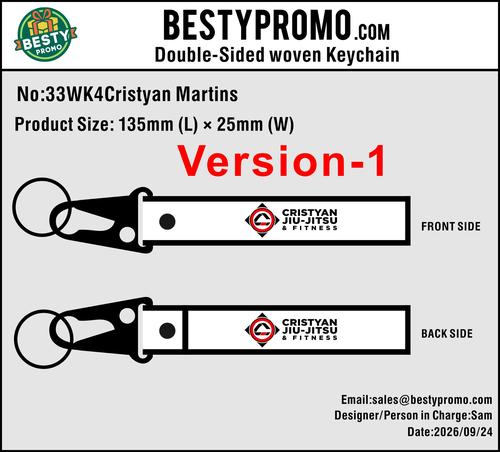Custom Double-Sided Woven Flight Key Tag with Snap Hook - 20261030 - 33