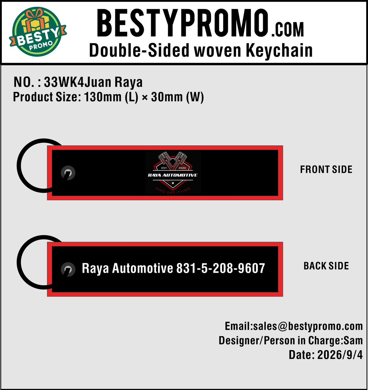 Custom Double-Sided Woven Flight Key Tag – 20260921-33