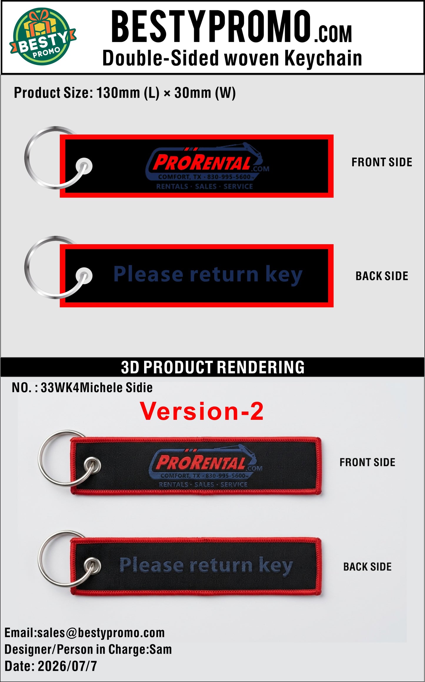 Custom Double-Sided Woven Flight Key Tag - 20260707 - 33