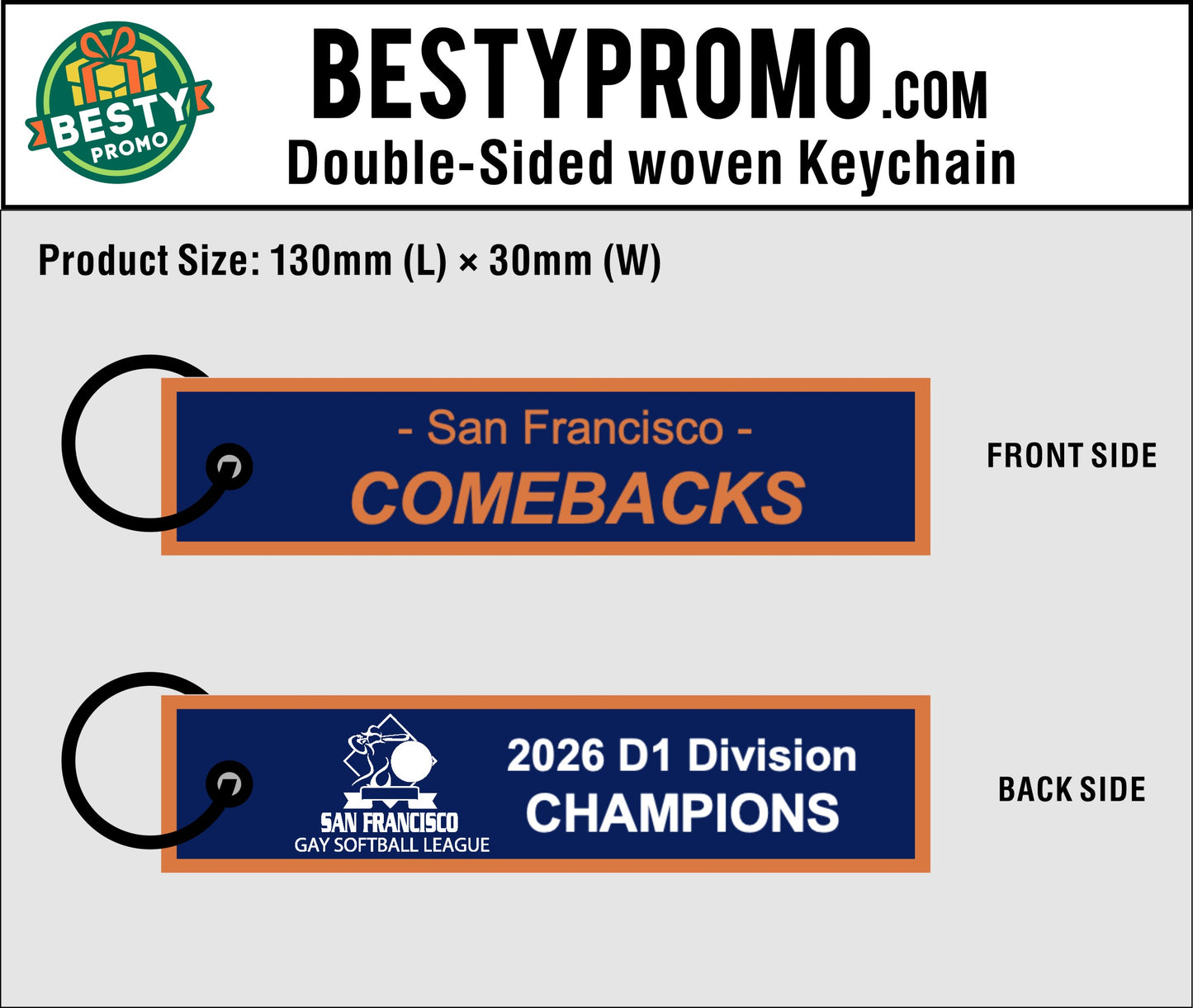 Custom Double-Sided Woven Flight Key Tag – 20260624-33-RE