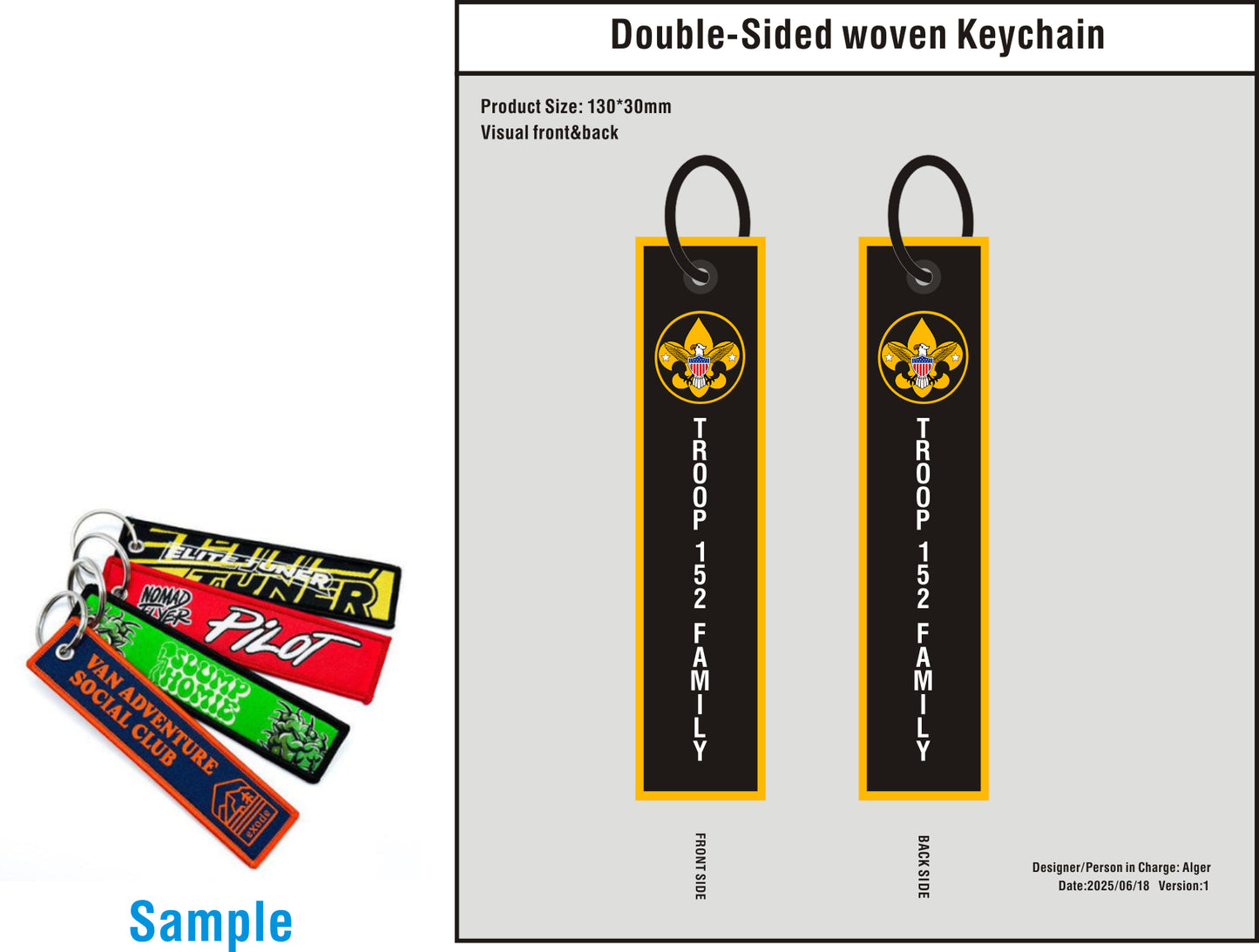 Custom Double-Sided Woven Flight Key Tag-20260622-22-1