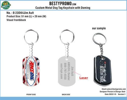 Custom Metal Dog Tag Keychain with Doming-23DK4Jim Ault250109