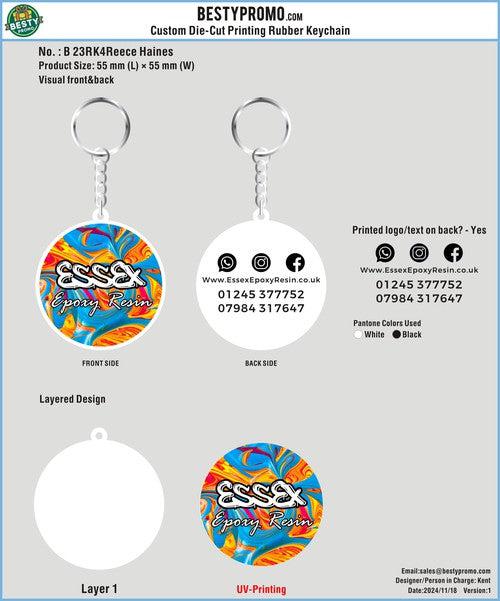 Custom Die Cut Printing Rubber Keychain-23RK4Reece Haines241118