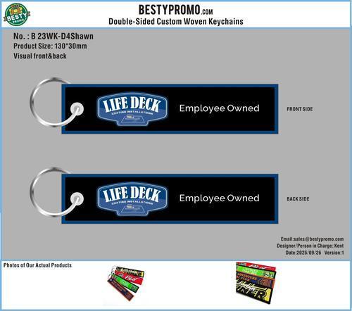 Double-Sided Custom Woven Keychains-23WK-D4Shawn250926