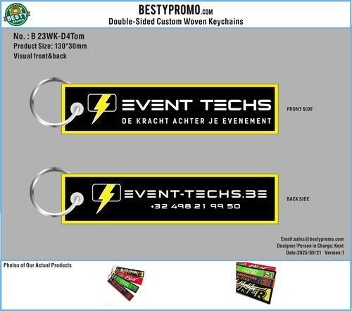 Double-Sided Custom Woven Keychains-23WK-D4Tom250921