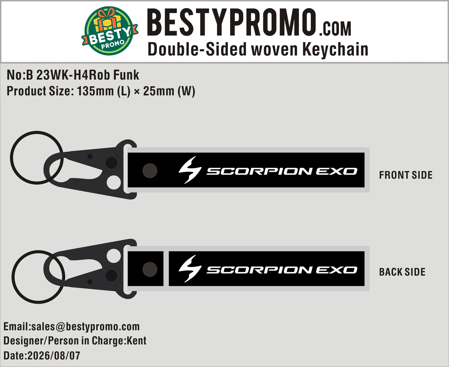 Custom Double-Sided Woven Flight Key Tag with Snap Hook-20260820-23