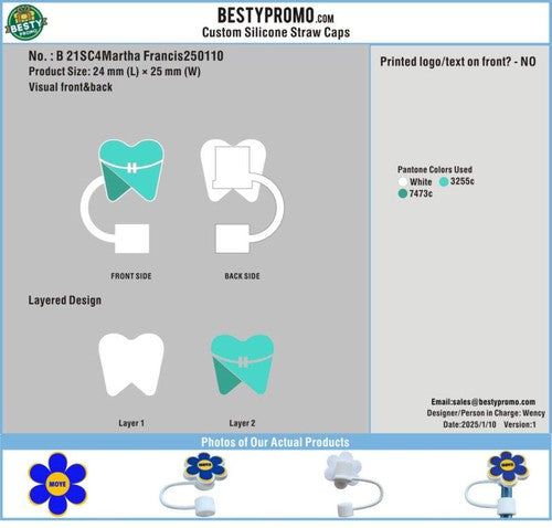 Silicone Straw Cap 21SC4Martha Francis-Reorder