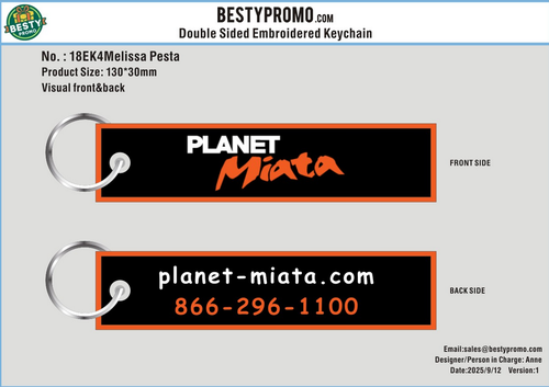 Double Sided Embroidered Keychain-18EK4Melissa Pesta250912