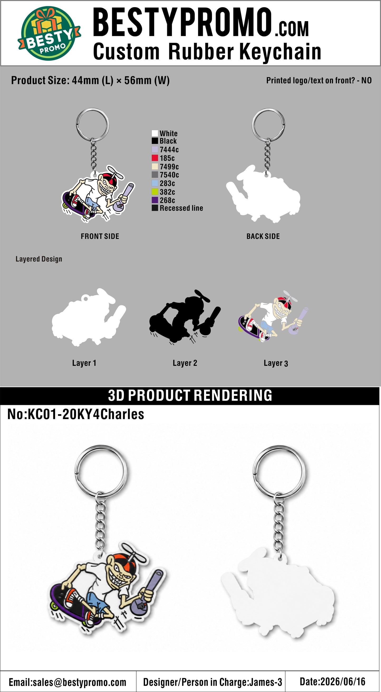 Custom 3D Die Cut Rubber Keychains – 20260616-20