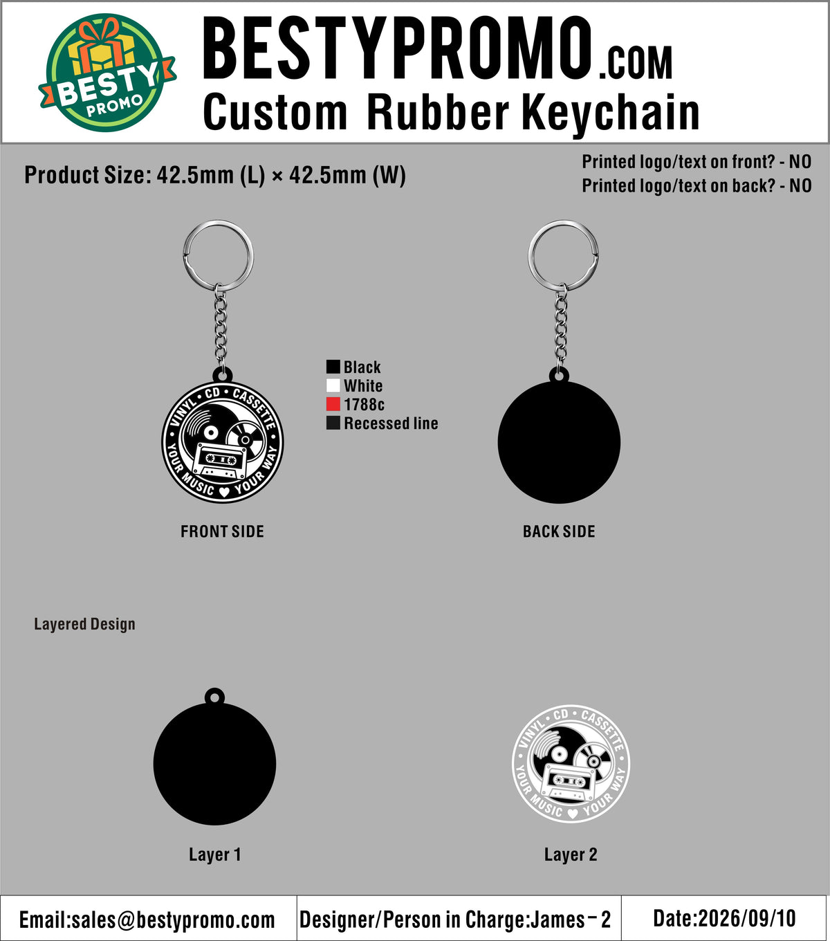 Custom 3D Die Cut Rubber Keychains - 20260910-20