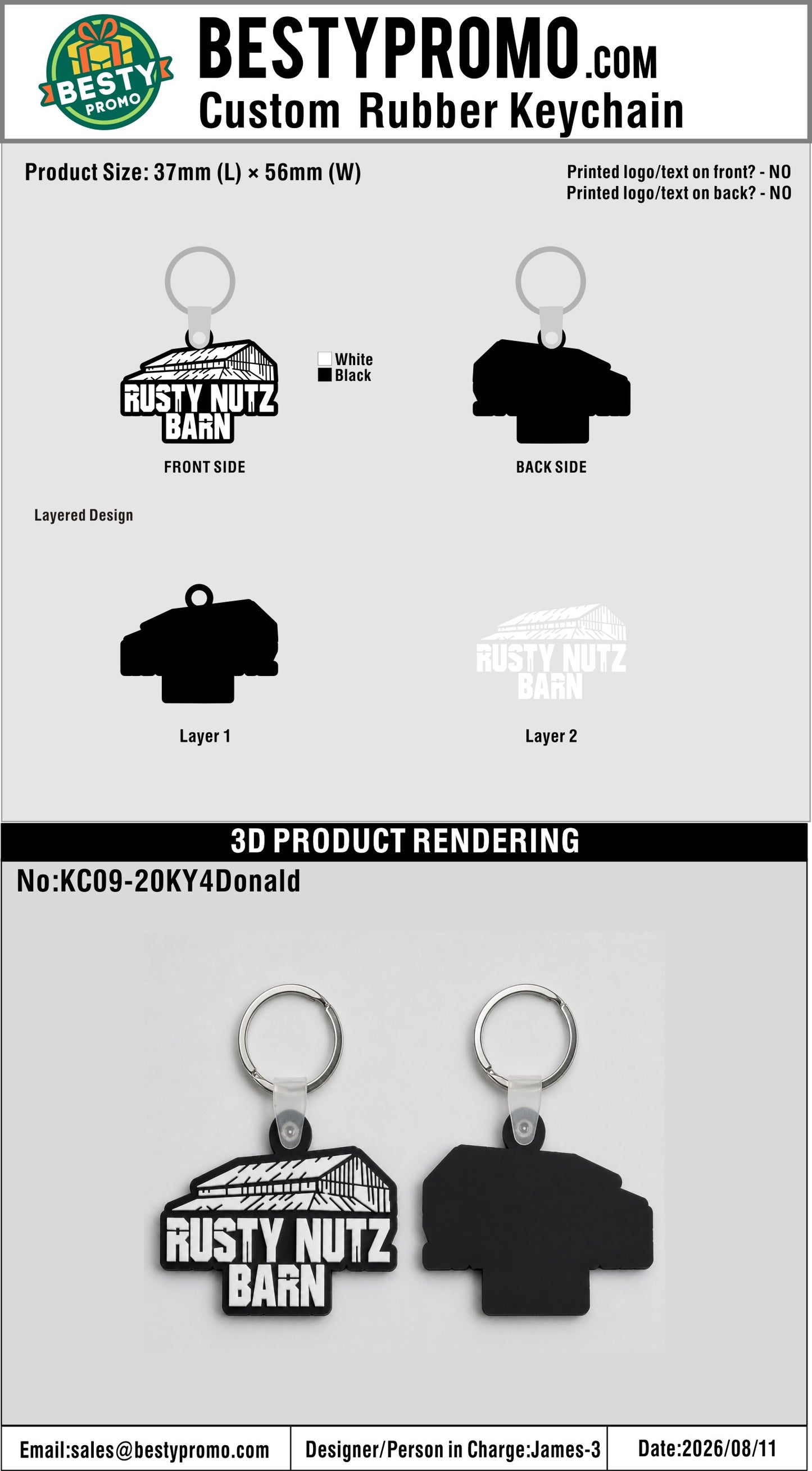 Custom 3D Die Cut Rubber Keychains – 20260822-20