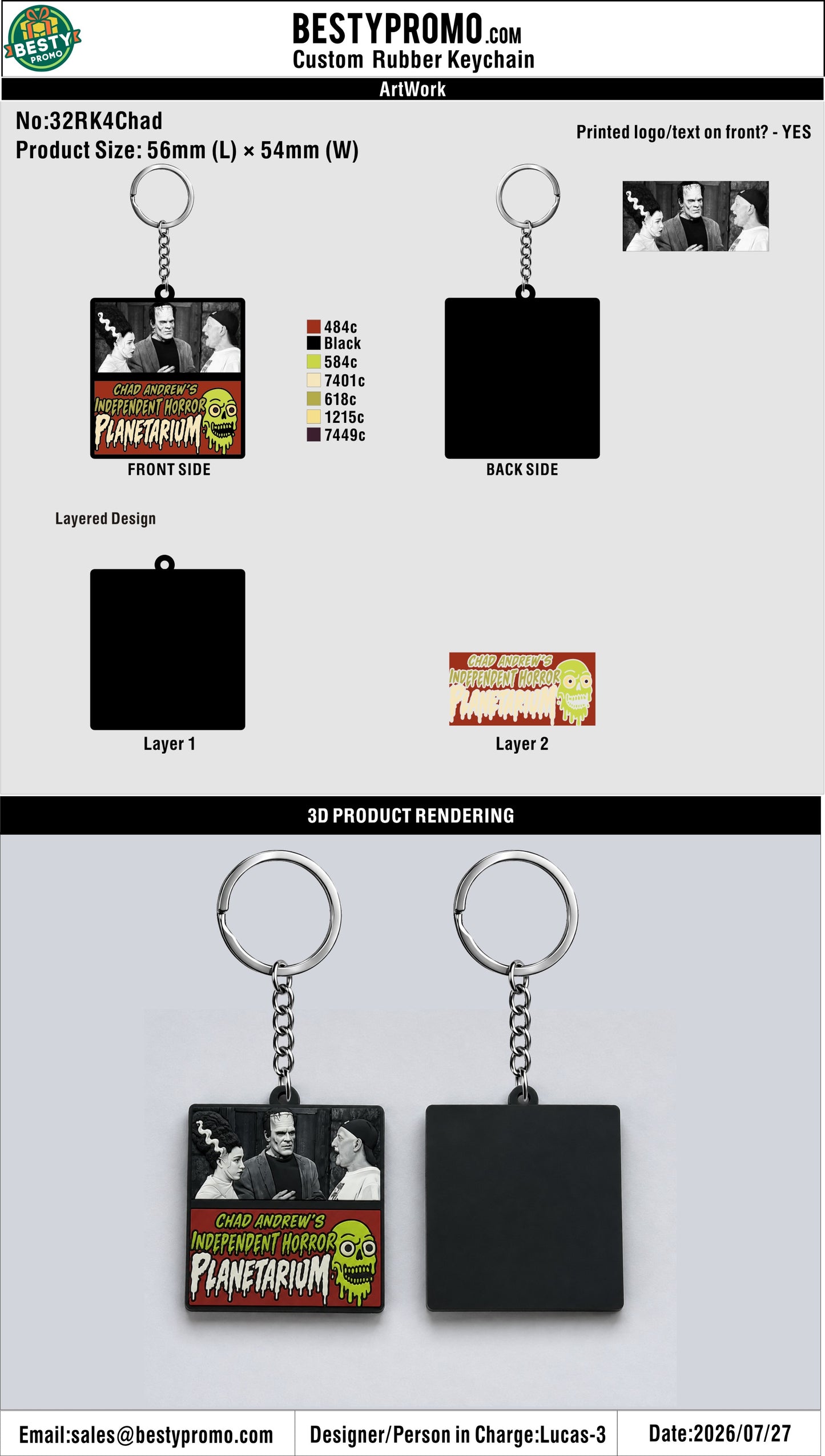 Custom 3D Die Cut Rubber Keychains – 20260809-32-1